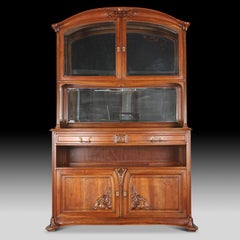 French Carved Walnut Art Nouveau Buffet