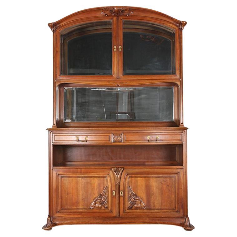 French Carved Walnut Buffet Hutch at 1stDibs