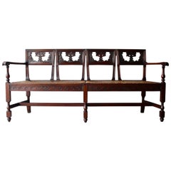 French Carved Walnut Bench