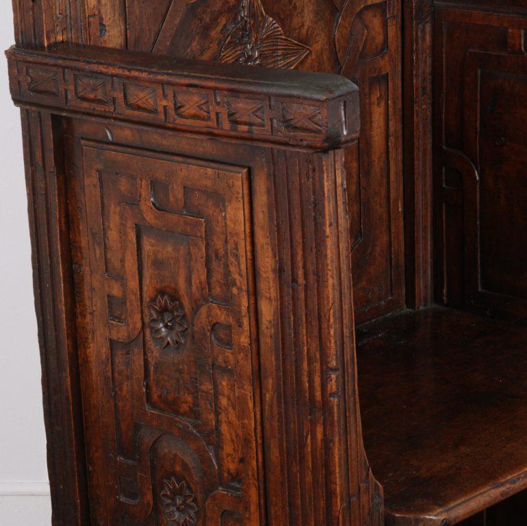 Hand-Carved French Carved Walnut Bishop’s Chair