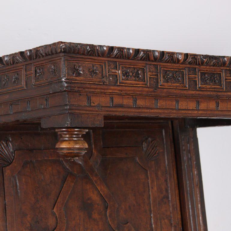 17th Century French Carved Walnut Bishop’s Chair