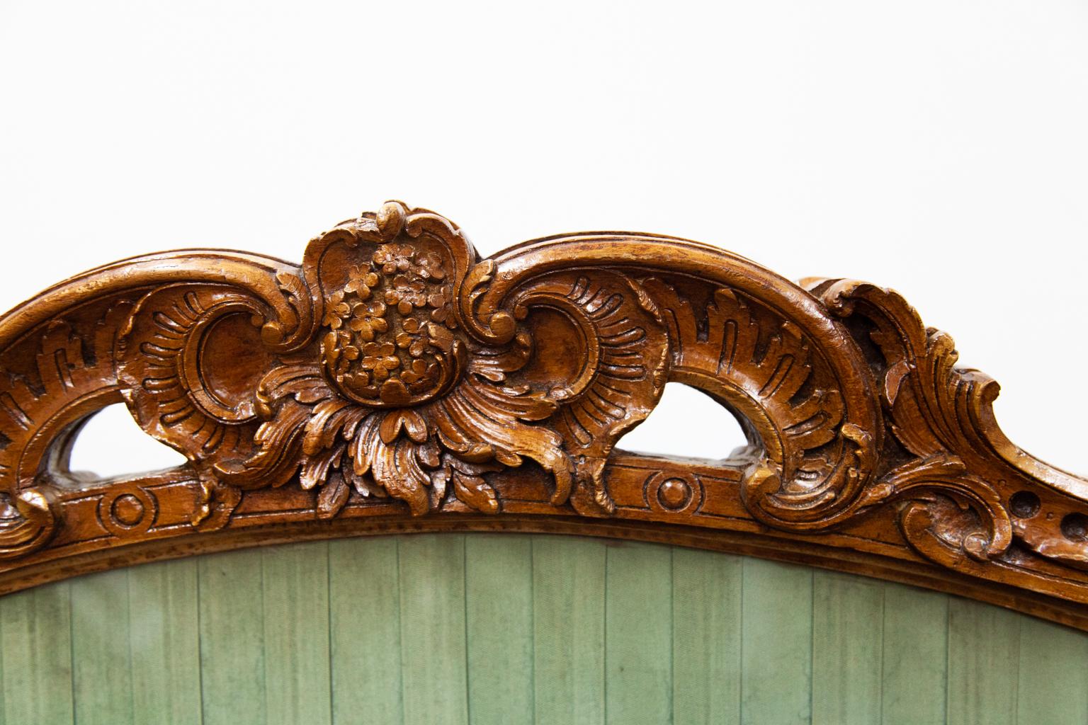 Late 19th Century French Carved Walnut Firescreen For Sale