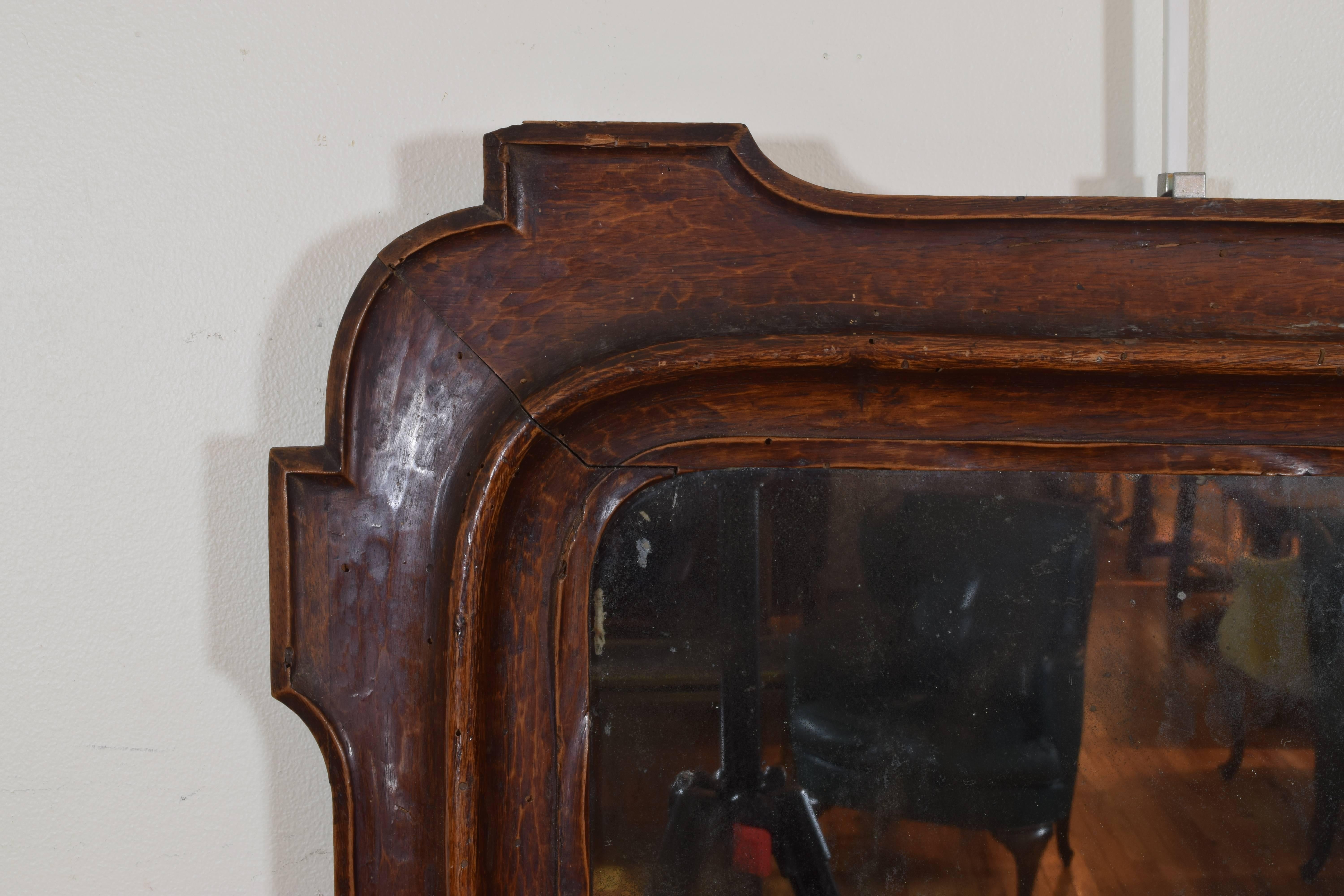 French Carved Walnut Louis Philippe Small Mirror, Mid-19th Century 1