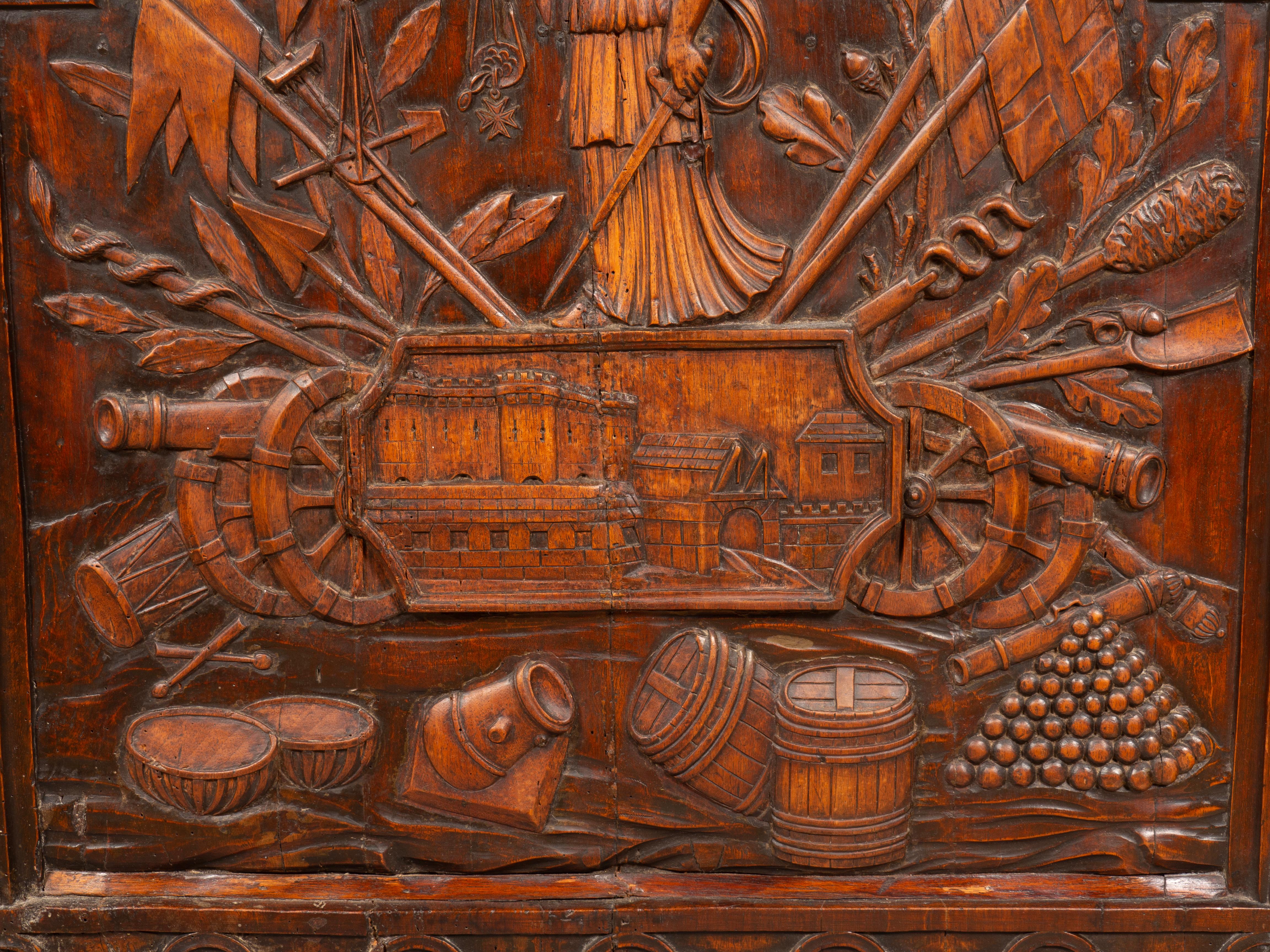 Directoire French Carved Walnut Panel Commemorating The French Revolution For Sale