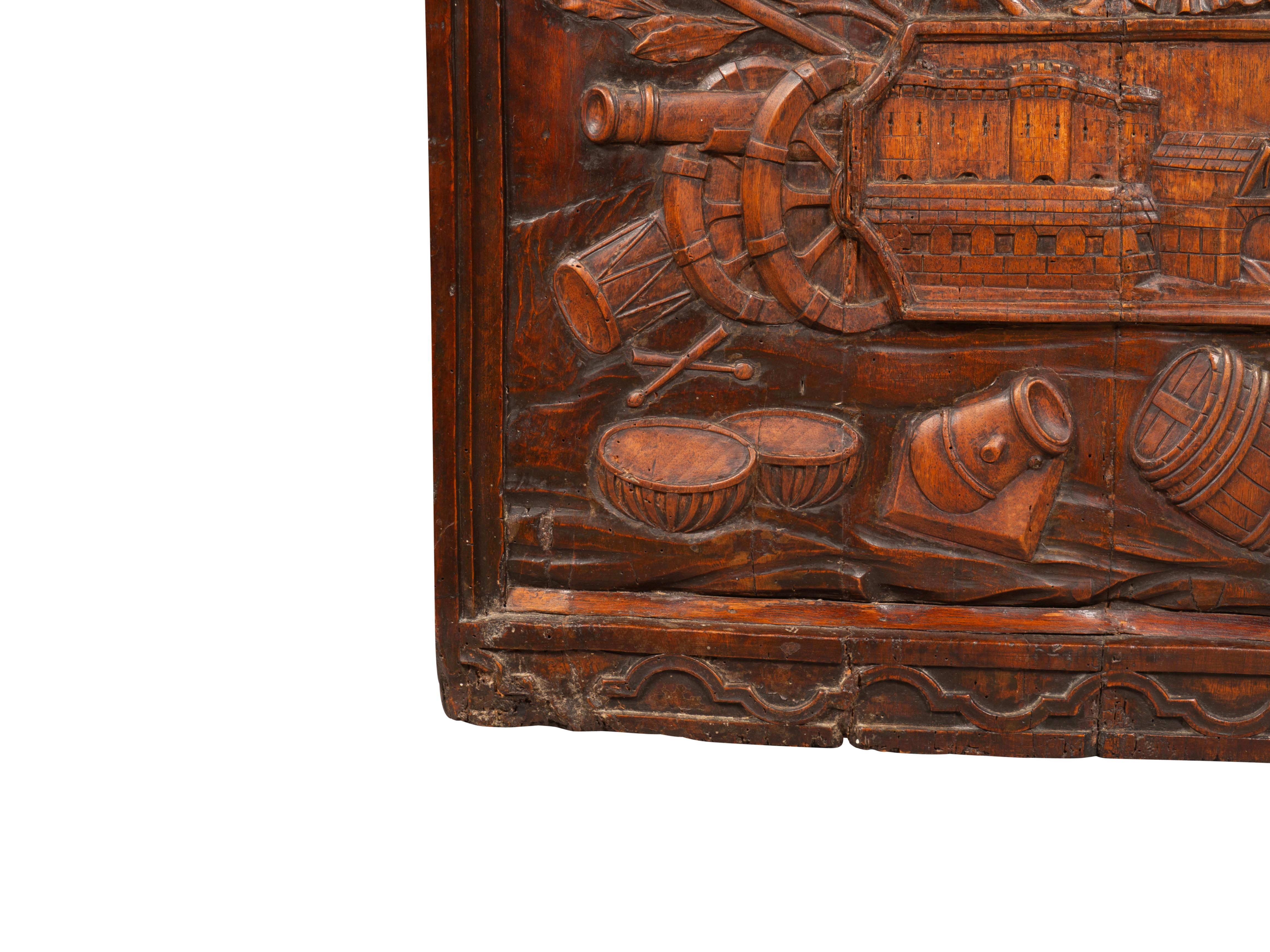 Early 19th Century French Carved Walnut Panel Commemorating The French Revolution For Sale