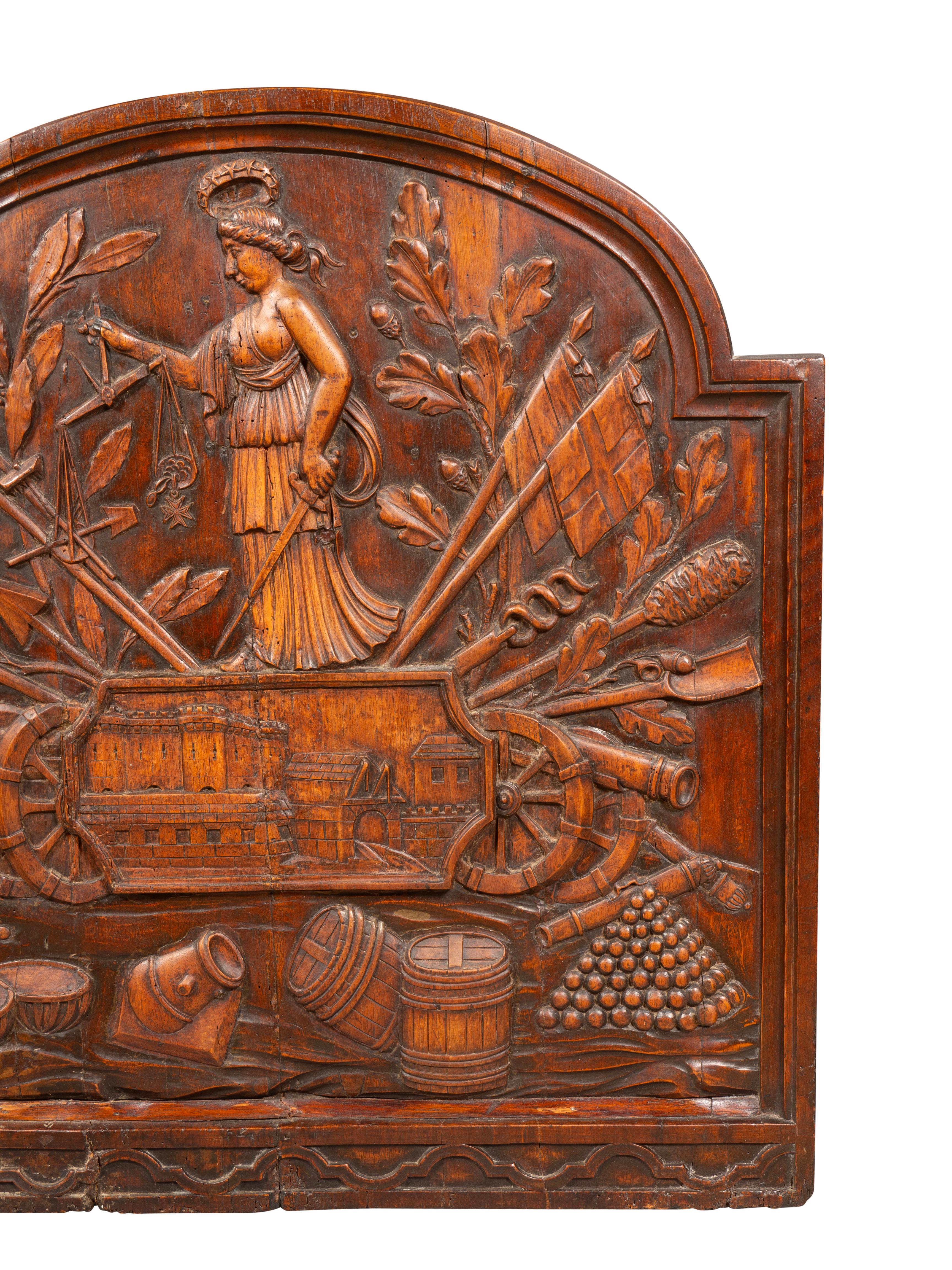 French Carved Walnut Panel Commemorating The French Revolution For Sale 2