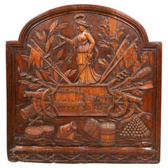 Panel francés de nogal tallado conmemorativo de la Revolución Francesa