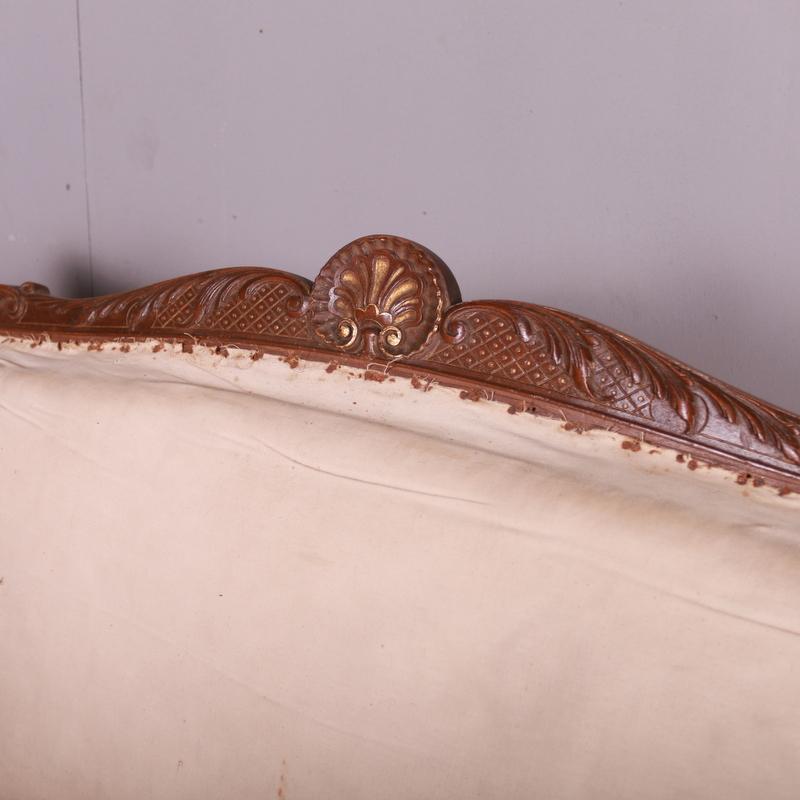 French Carved Walnut Sofa For Sale 2