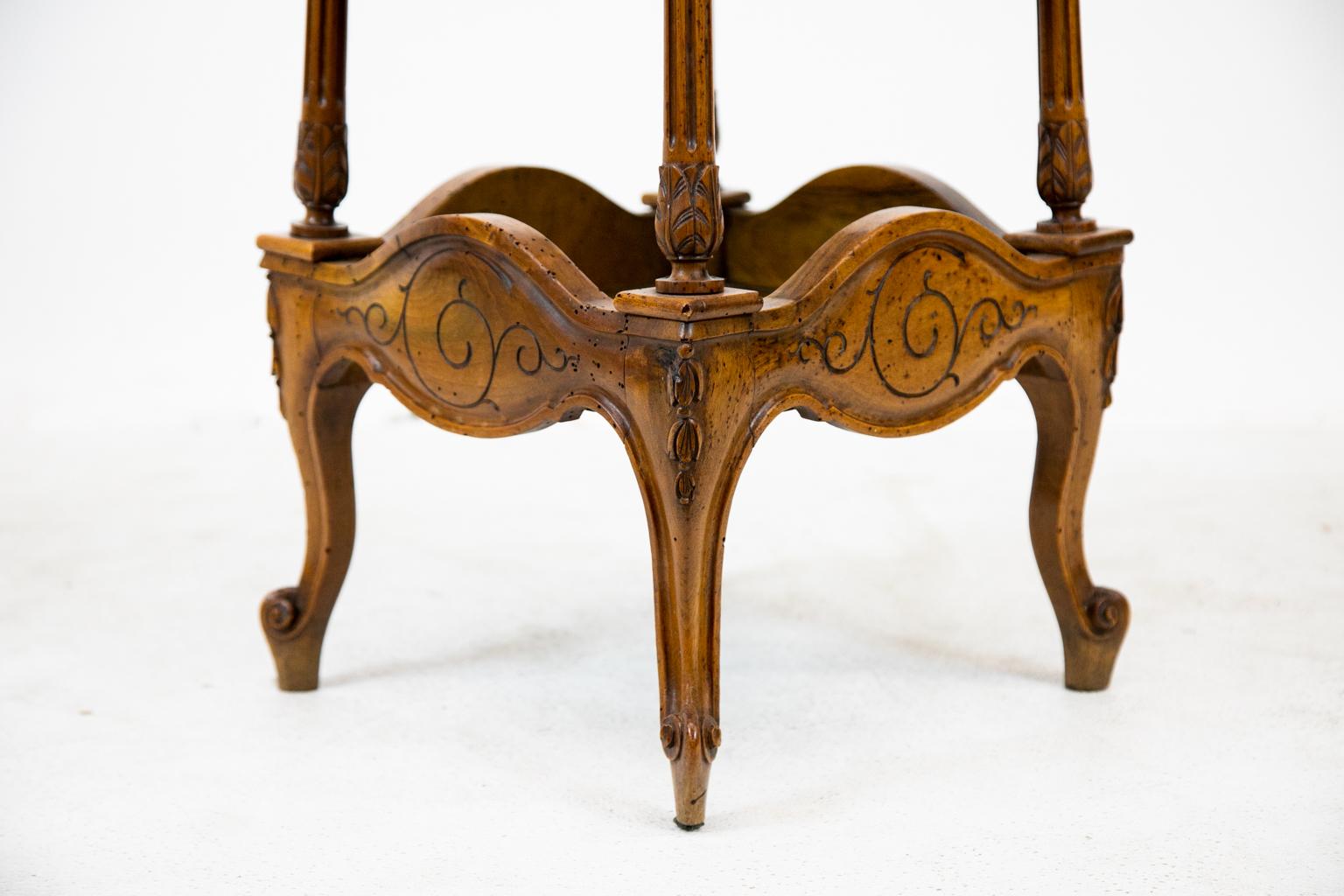 French Carved Walnut Three Tiered Stand For Sale 7
