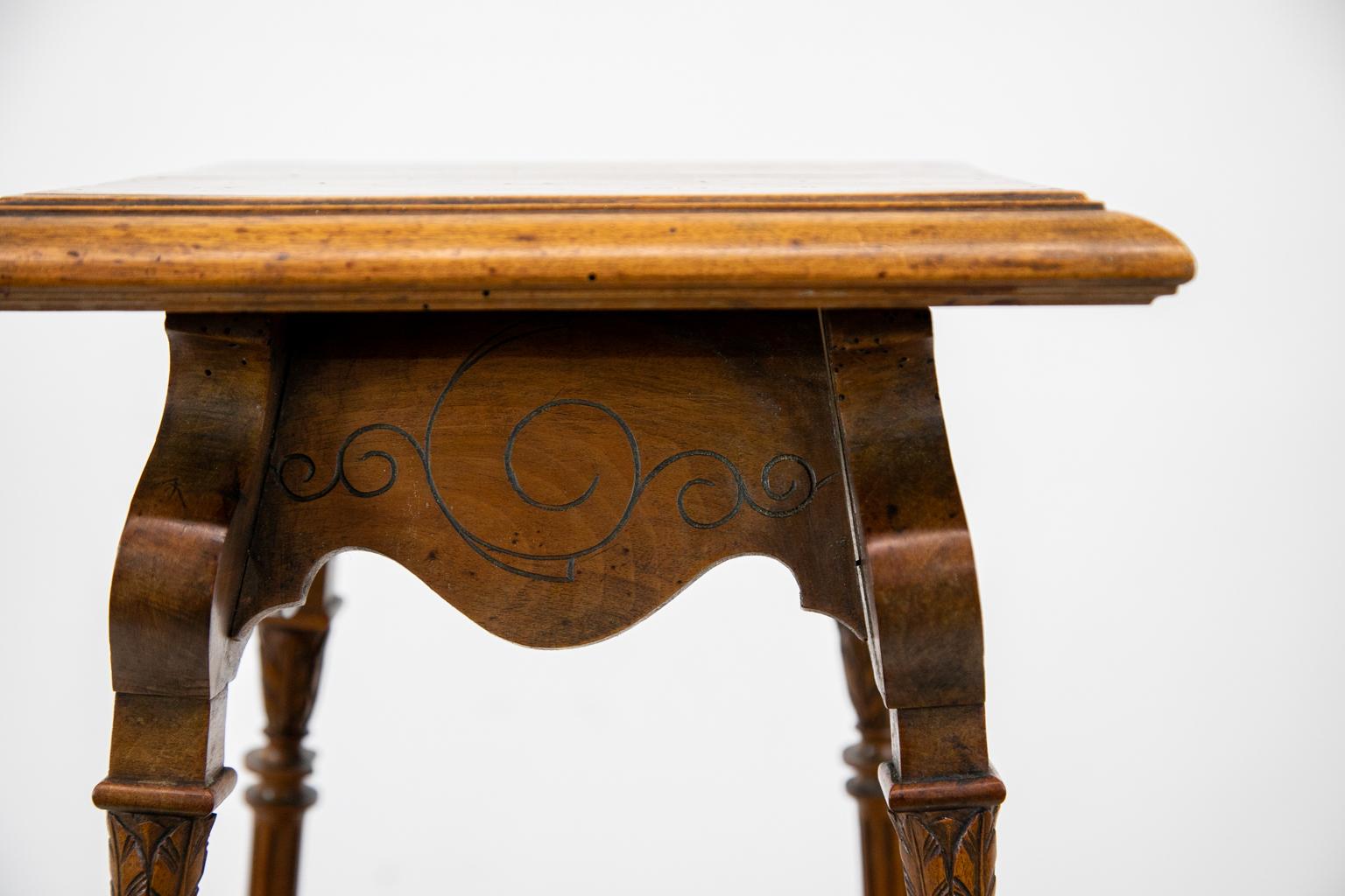French Carved Walnut Three Tiered Stand In Good Condition For Sale In Wilson, NC