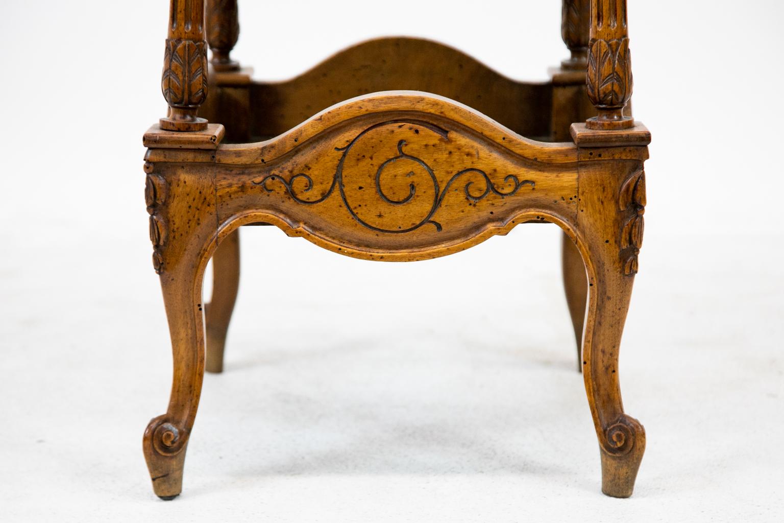French Carved Walnut Three Tiered Stand For Sale 1