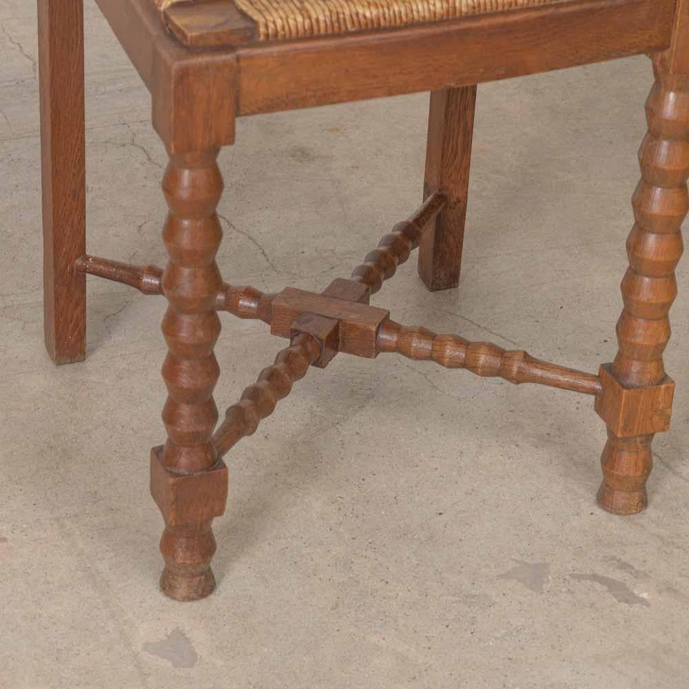 Französisch geschnitzt Wood und geflochtene Stühle, Satz von 4 im Angebot 9
