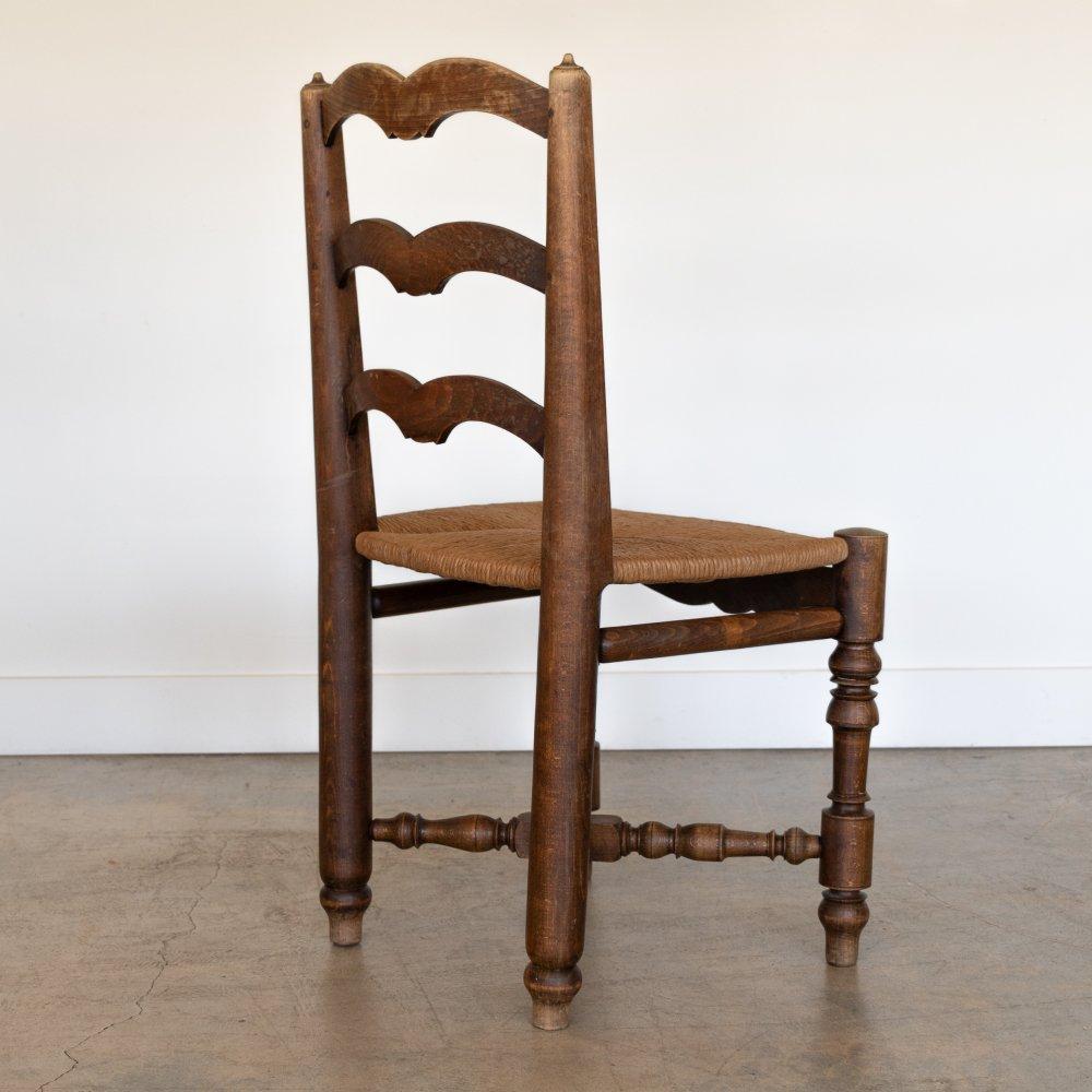 French Carved Wood and Woven Chairs, Set of 4 For Sale 3