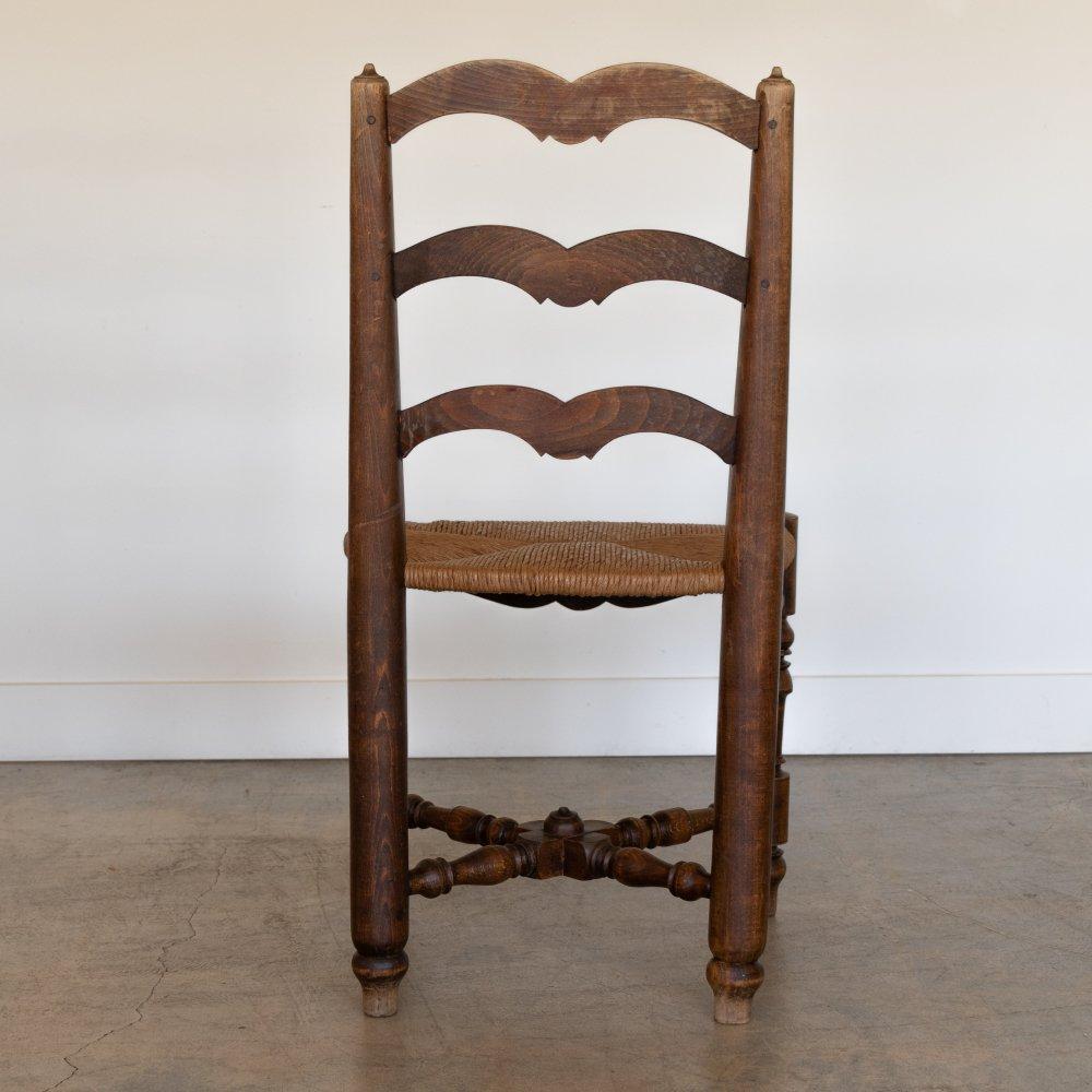 French Carved Wood and Woven Chairs, Set of 4 For Sale 4