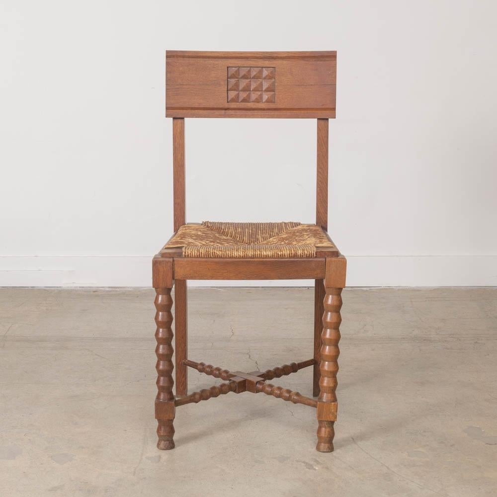 Französisch geschnitzt Wood und geflochtene Stühle, Satz von 4 im Angebot 4