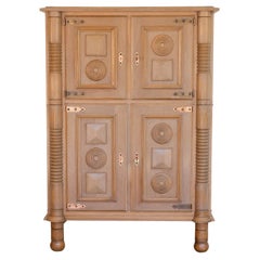 French Carved Wood Bar Cabinet by Charles Dudouyt