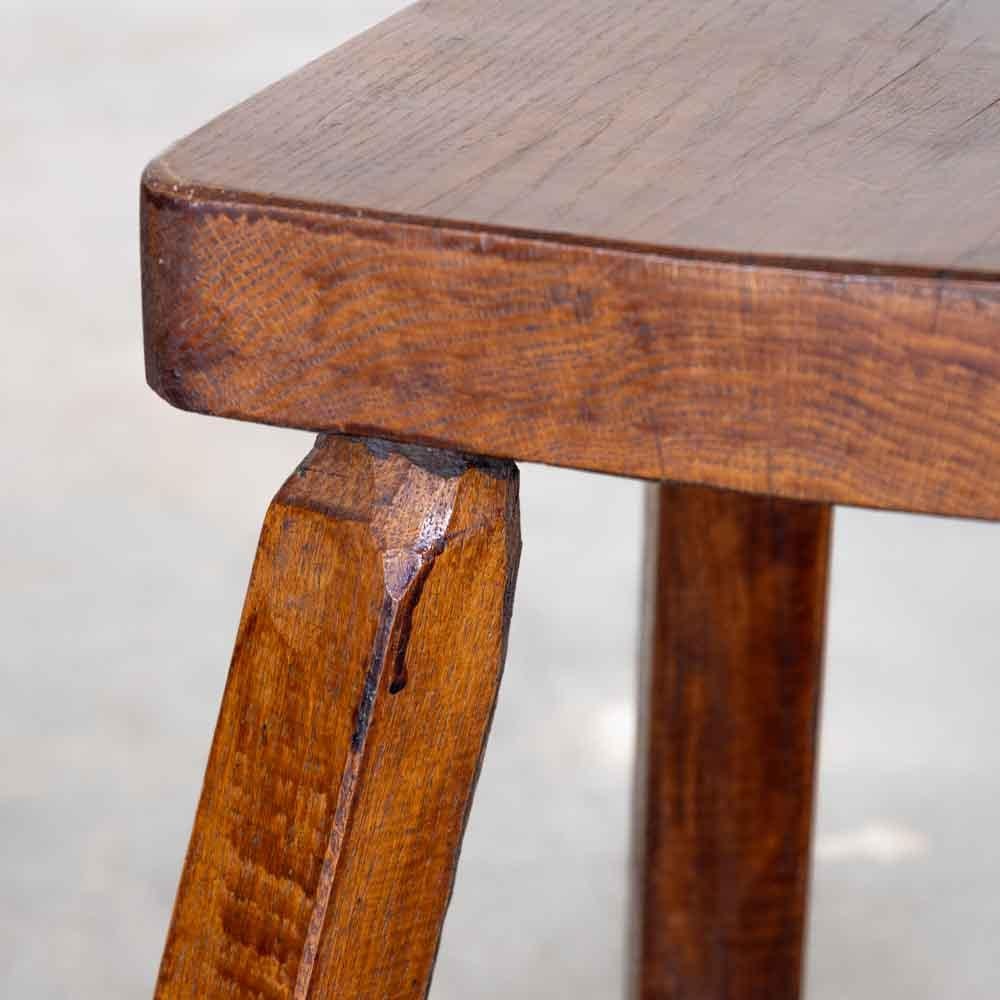 French Carved Wood Block Stool 6