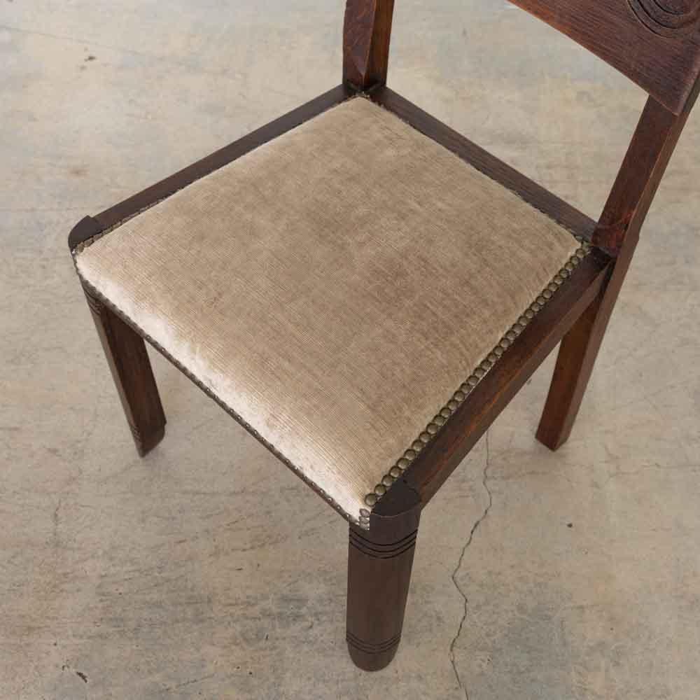 French Carved Wood Chair by Charles Dudouyt 11