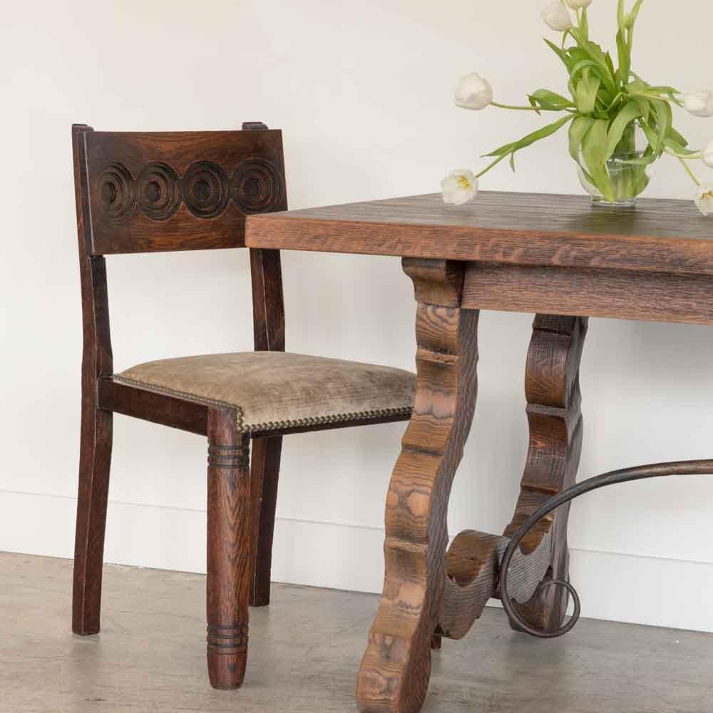 French Carved Wood Chair by Charles Dudouyt In Good Condition In Los Angeles, CA