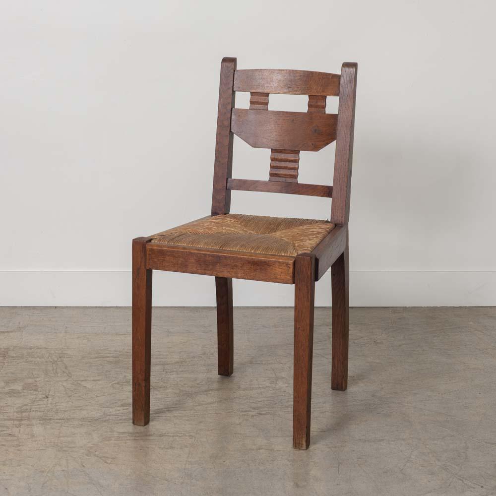 French Carved Wood Dining Chairs by Charles Dudouyt, Set of 6 im Angebot 4