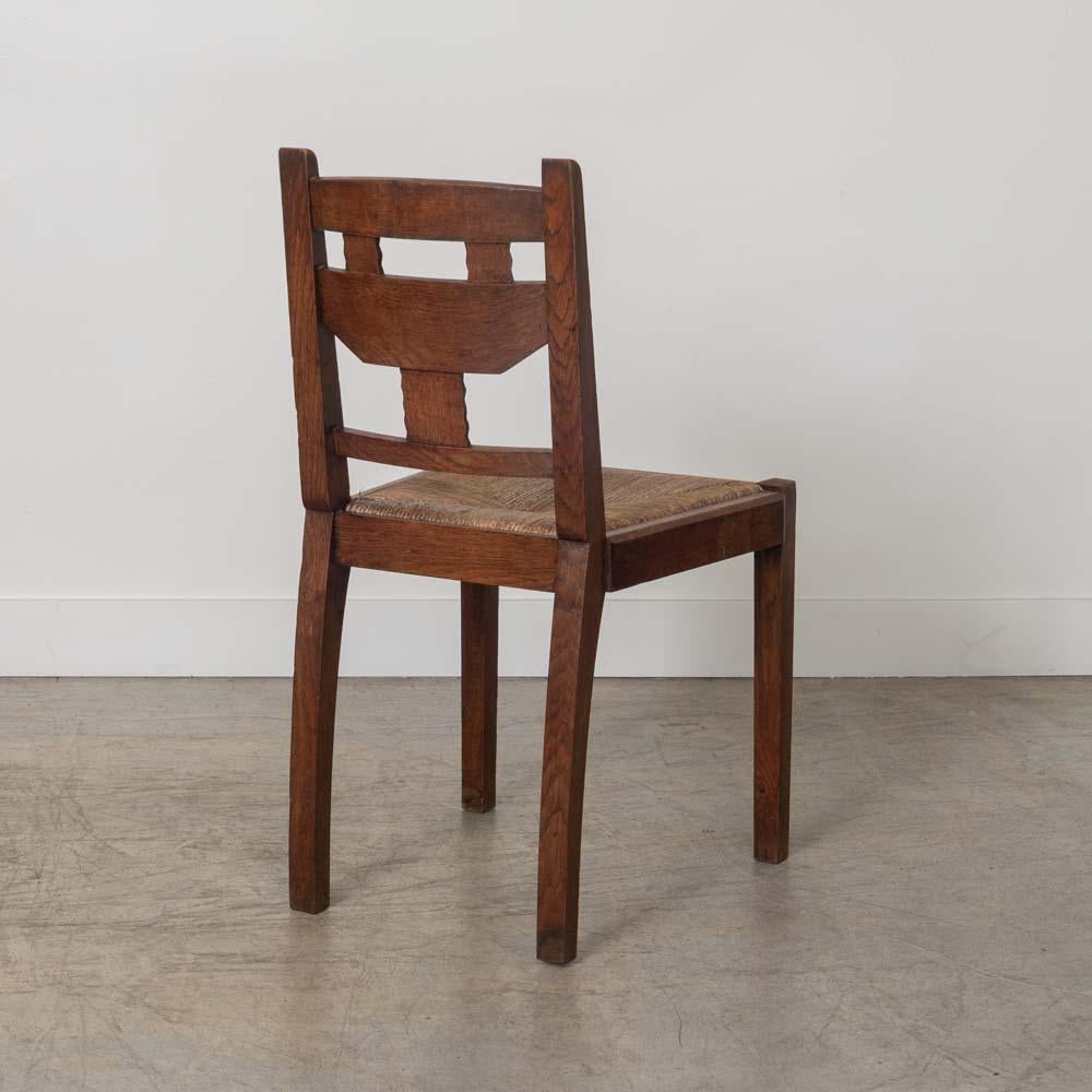 French Carved Wood Dining Chairs by Charles Dudouyt, Set of 6 im Angebot 5