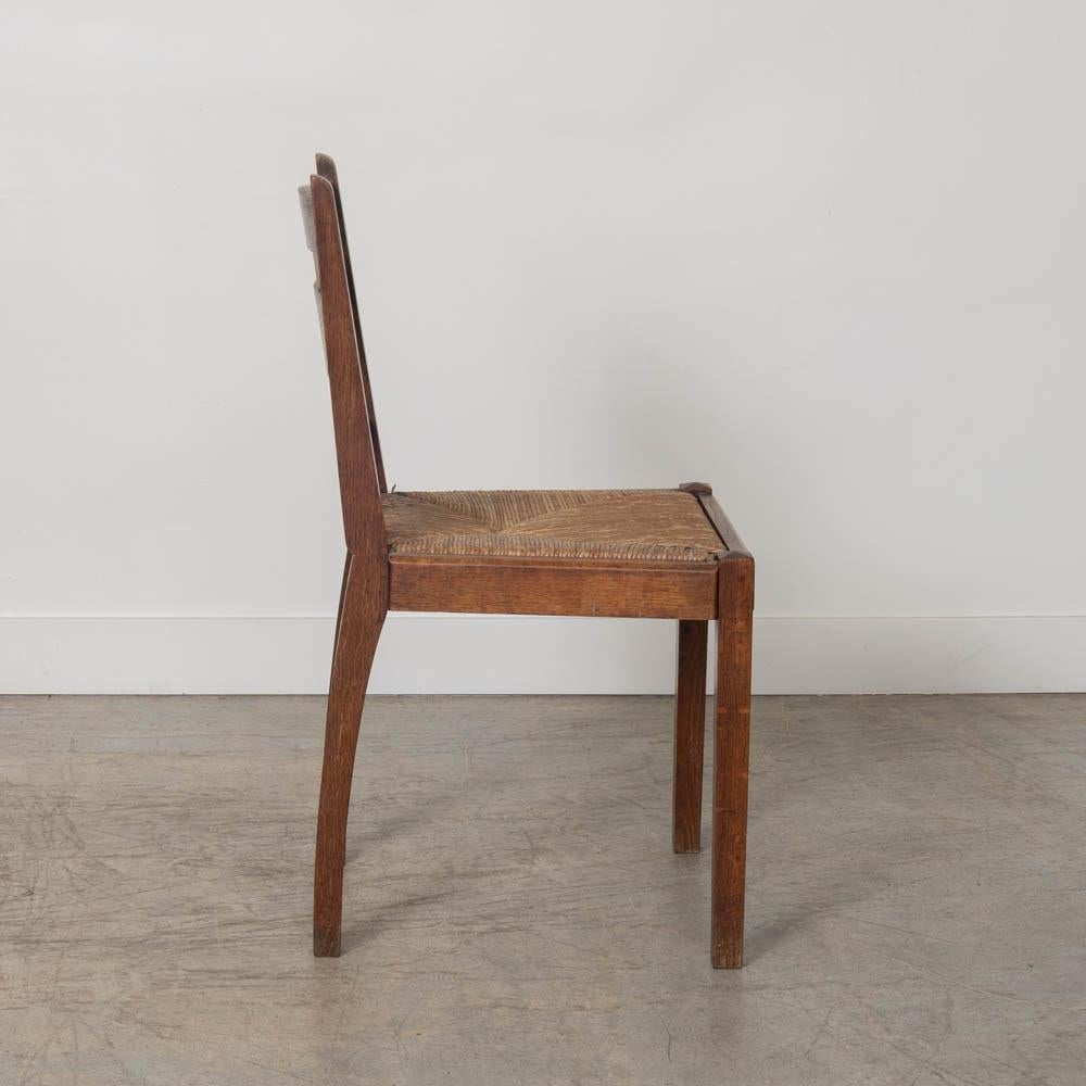 French Carved Wood Dining Chairs by Charles Dudouyt, Set of 6 im Angebot 6