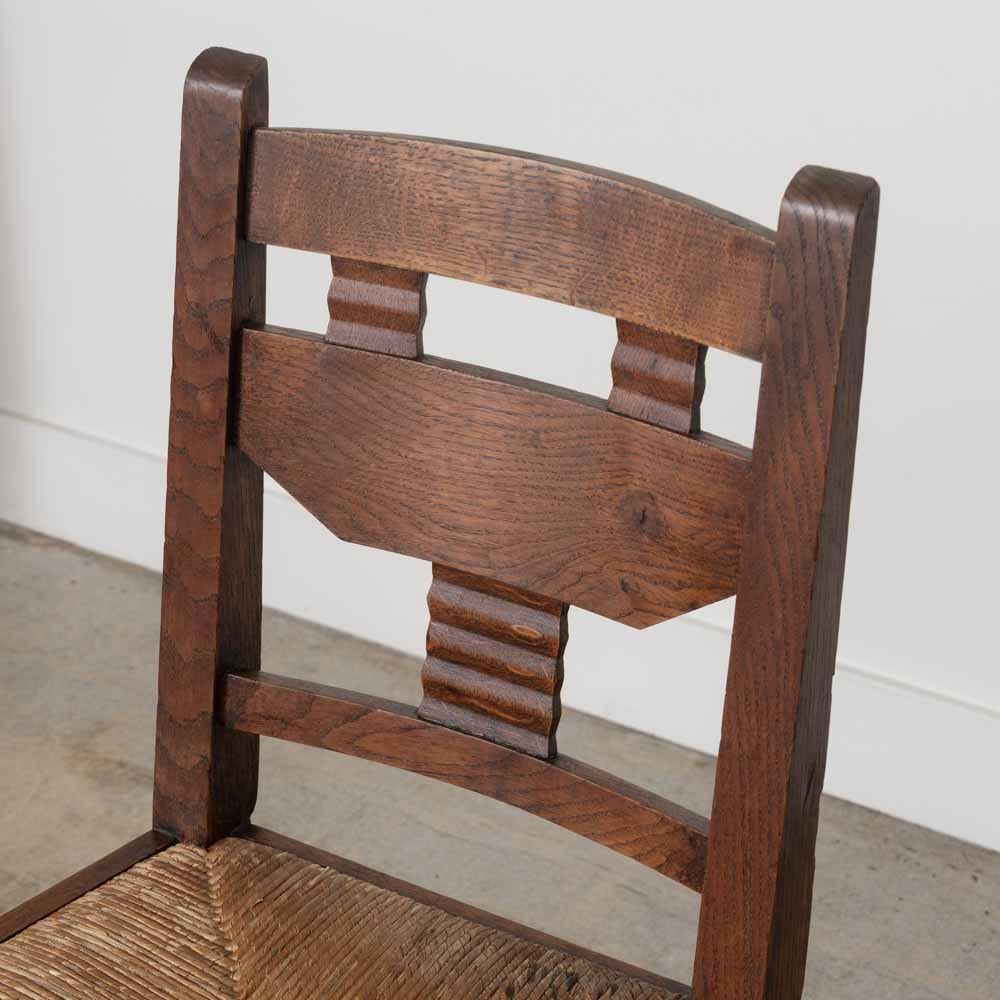 French Carved Wood Dining Chairs by Charles Dudouyt, Set of 6 im Angebot 8