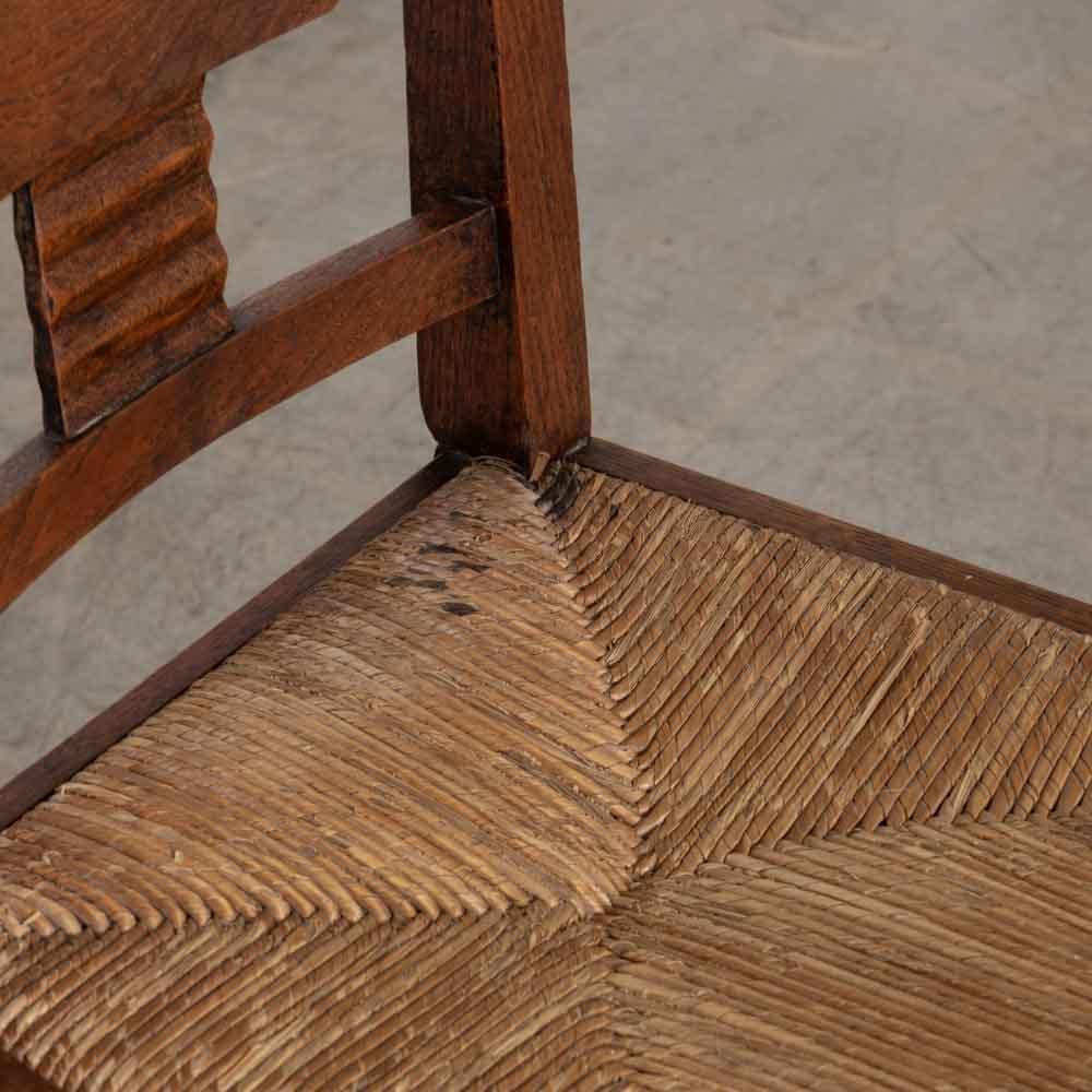 French Carved Wood Dining Chairs by Charles Dudouyt, Set of 6 im Angebot 11