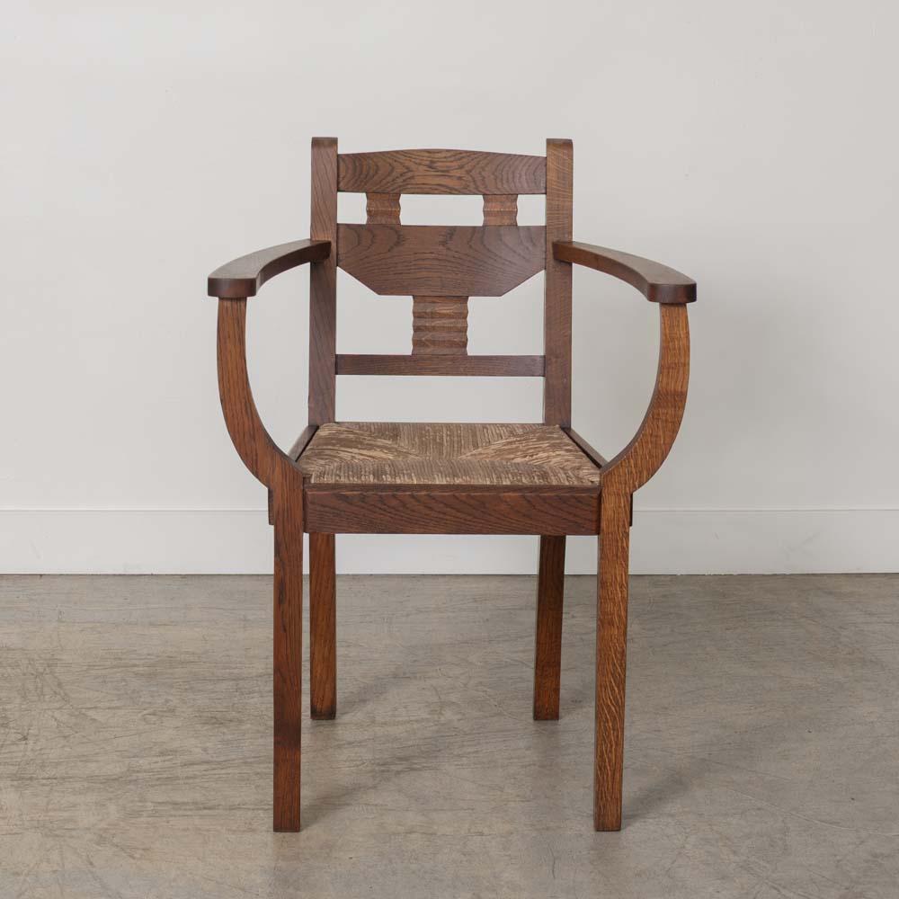 French Carved Wood Dining Chairs by Charles Dudouyt, Set of 6 (20. Jahrhundert) im Angebot
