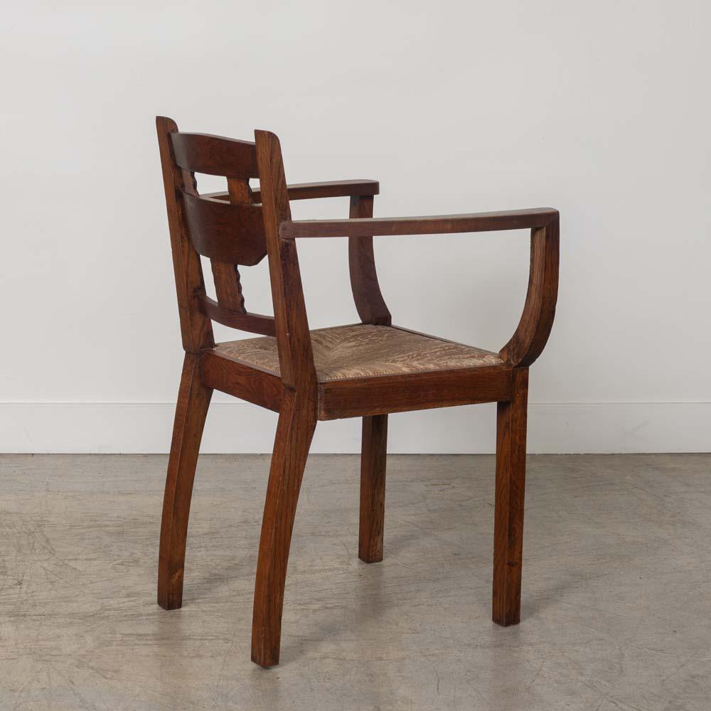 French Carved Wood Dining Chairs by Charles Dudouyt, Set of 6 im Angebot 1