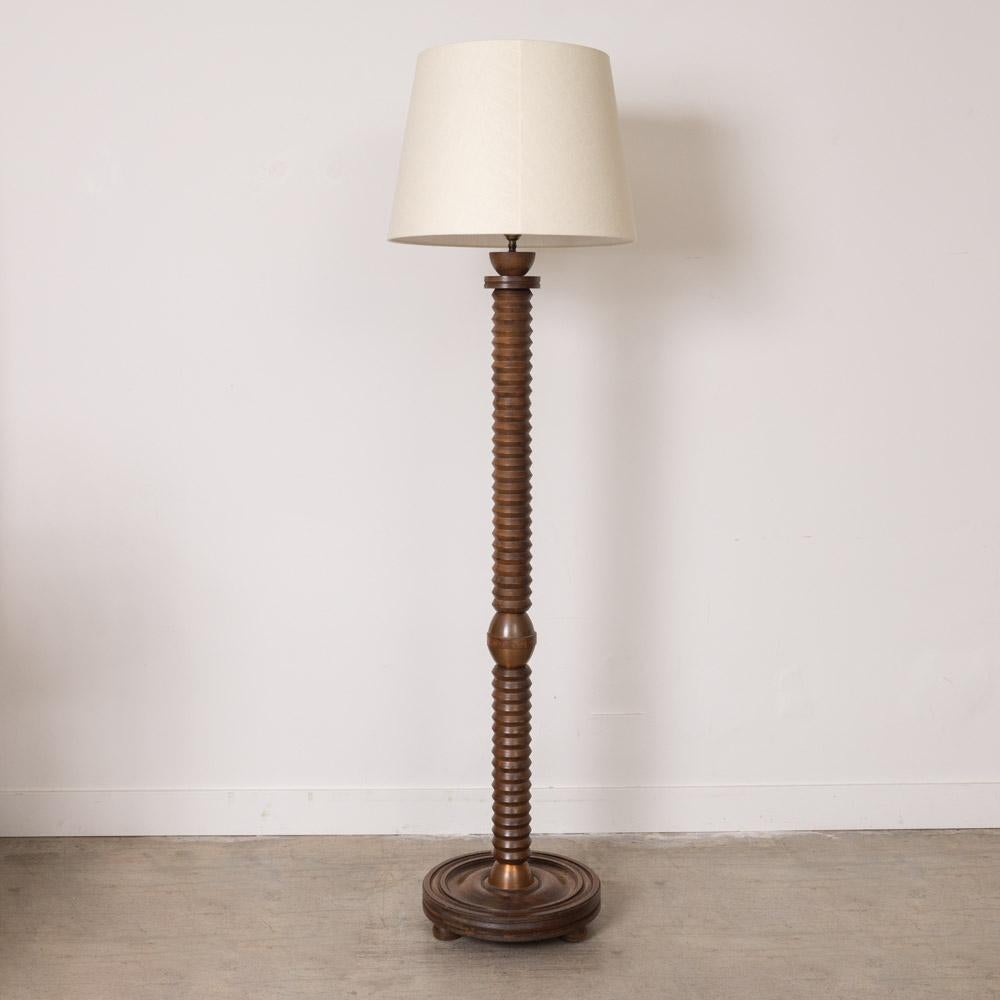 20th Century French Carved Wood Floor Lamp For Sale