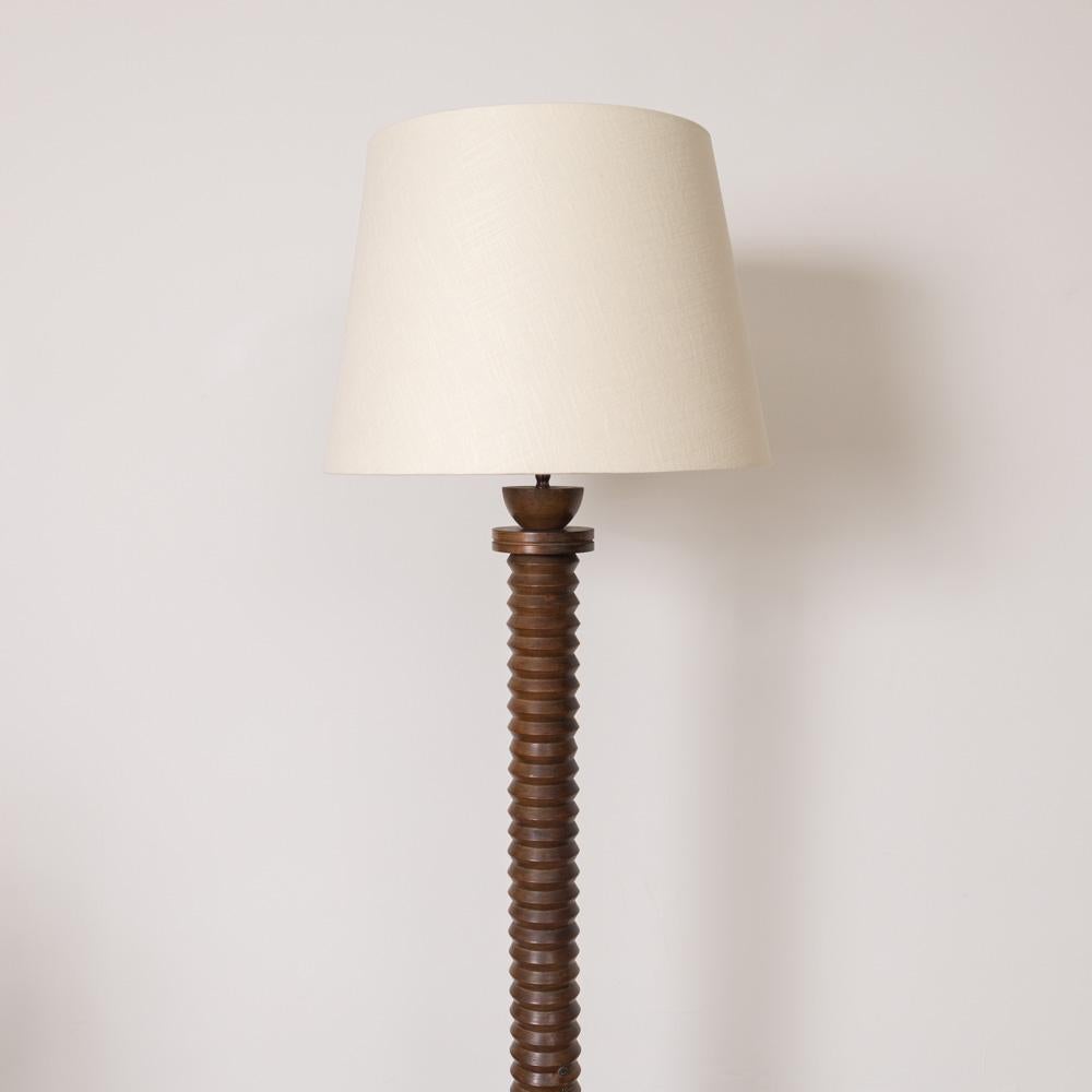 French Carved Wood Floor Lamp For Sale 1
