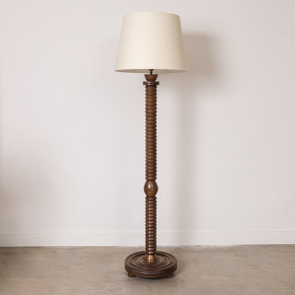 French Carved Wood Floor Lamp For Sale