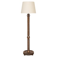 French Carved Wood Floor Lamp