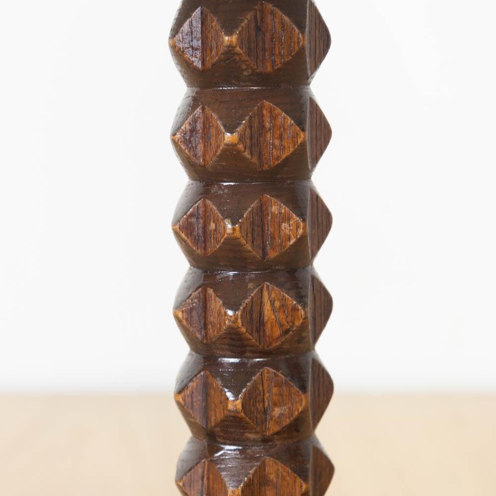 French Carved Wood Lamp by Charles Dudouyt en vente 5