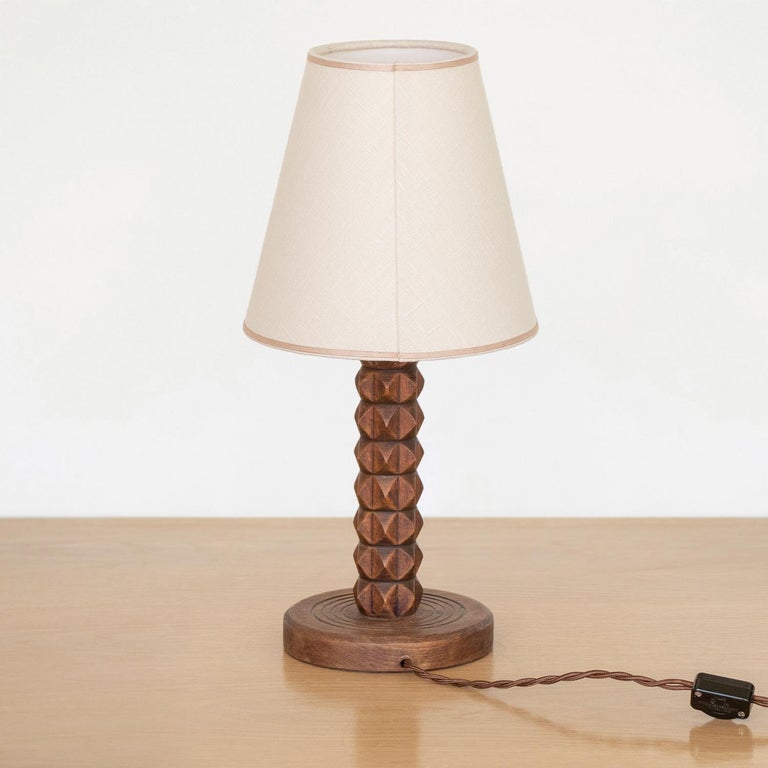 French Carved Wood Lamp For Sale at 1stDibs