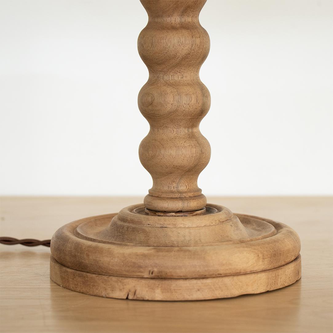 20th Century French Carved Wood Lamp