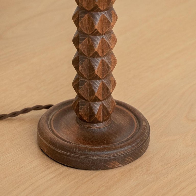 French Carved Wood Lamp For Sale at 1stDibs
