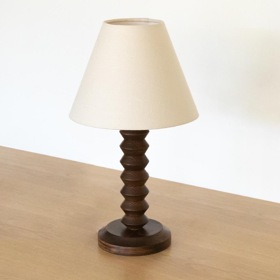 French Carved Wood Lamp 2
