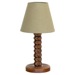 French Carved Wood Lamp
