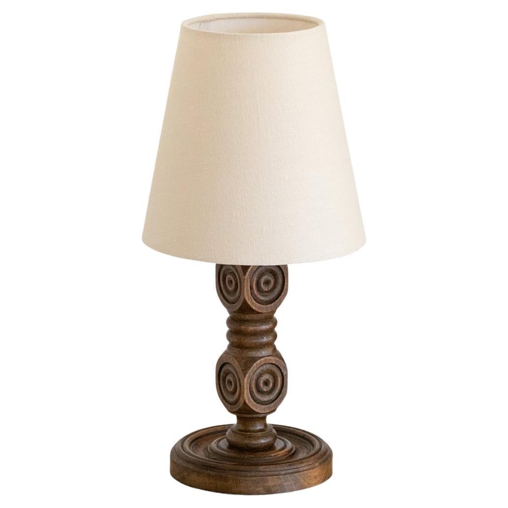 Large French Carved Wood Lamp For Sale at 1stDibs