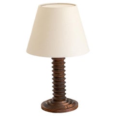 French Carved Wood Lamp