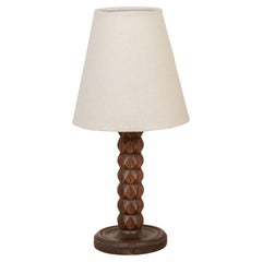 French Carved Wood Lamp 