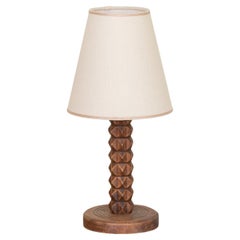French Carved Wood Lamp 