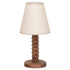 French Carved Wood Lamp