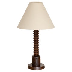 French Carved Wood Lamp in the Style of Charles Dudouyt