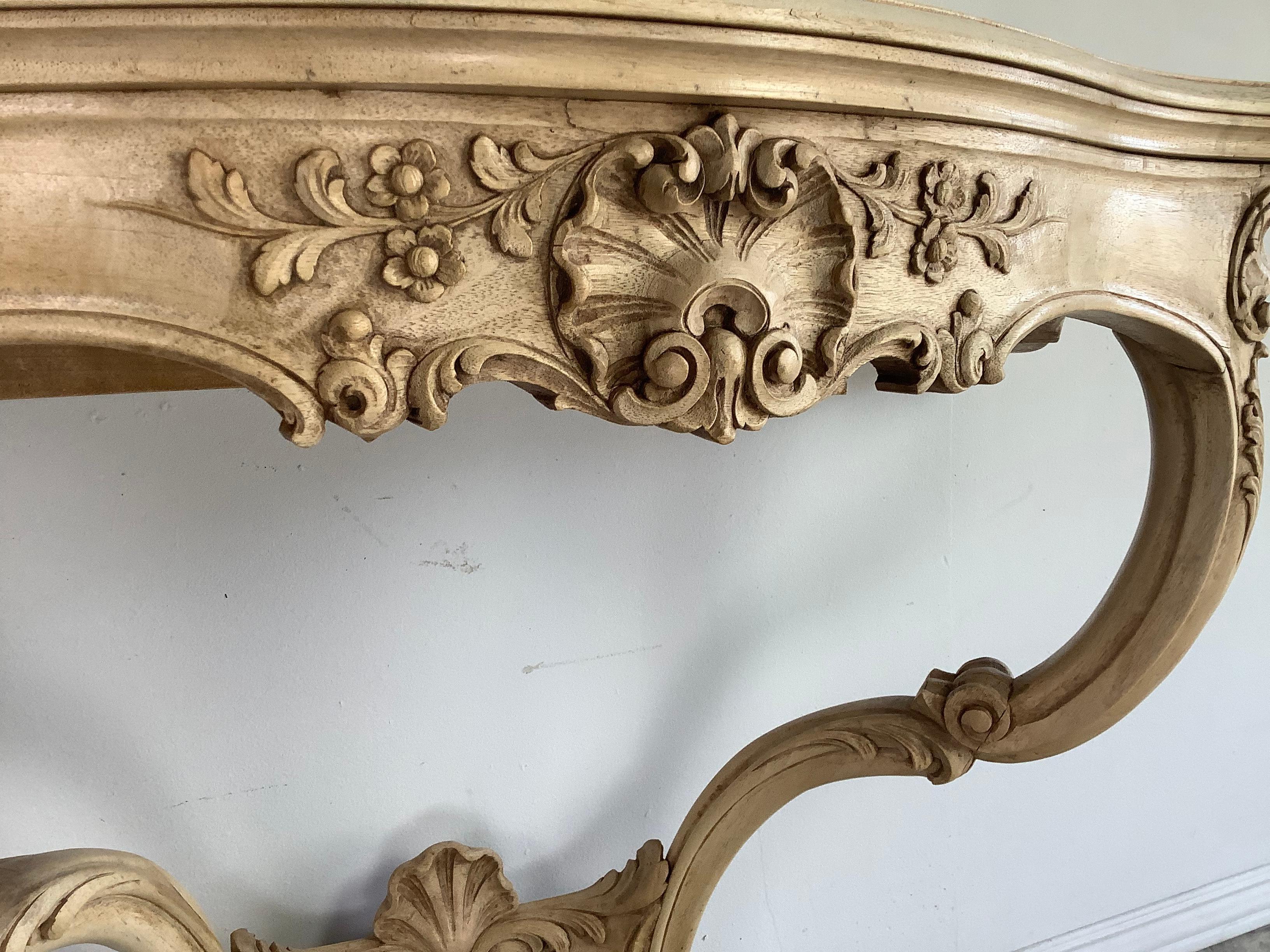 French Carved Wood Louis XV Style Console For Sale 2