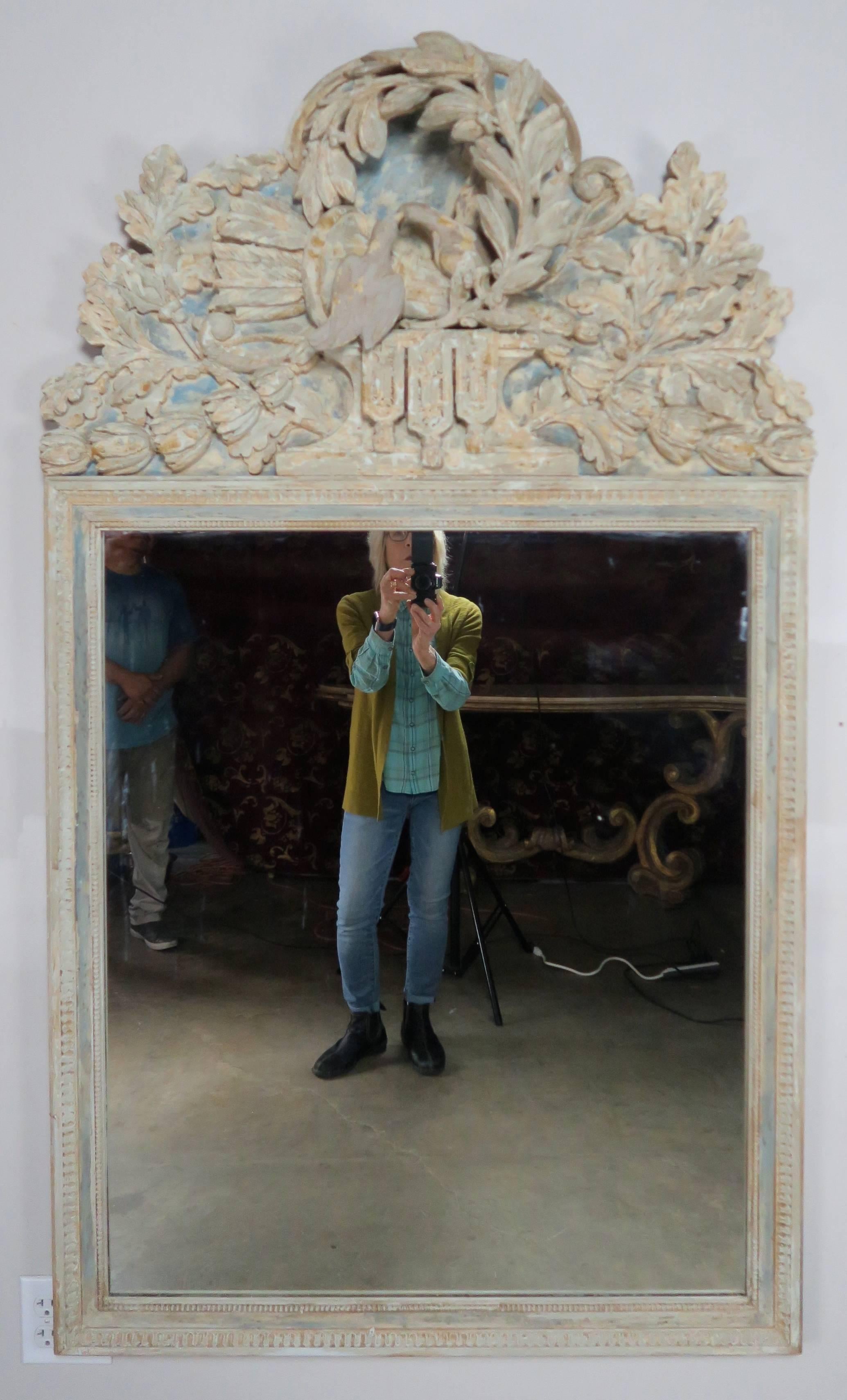 Rococo French Carved Wood Mirror, circa 1930s