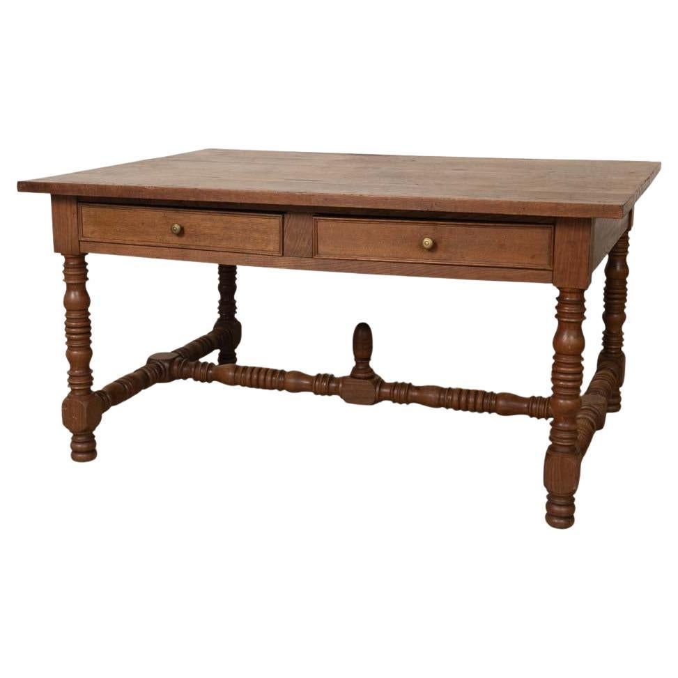 French Carved Wood Partners Desk