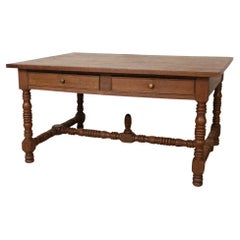 French Carved Wood Partners Desk